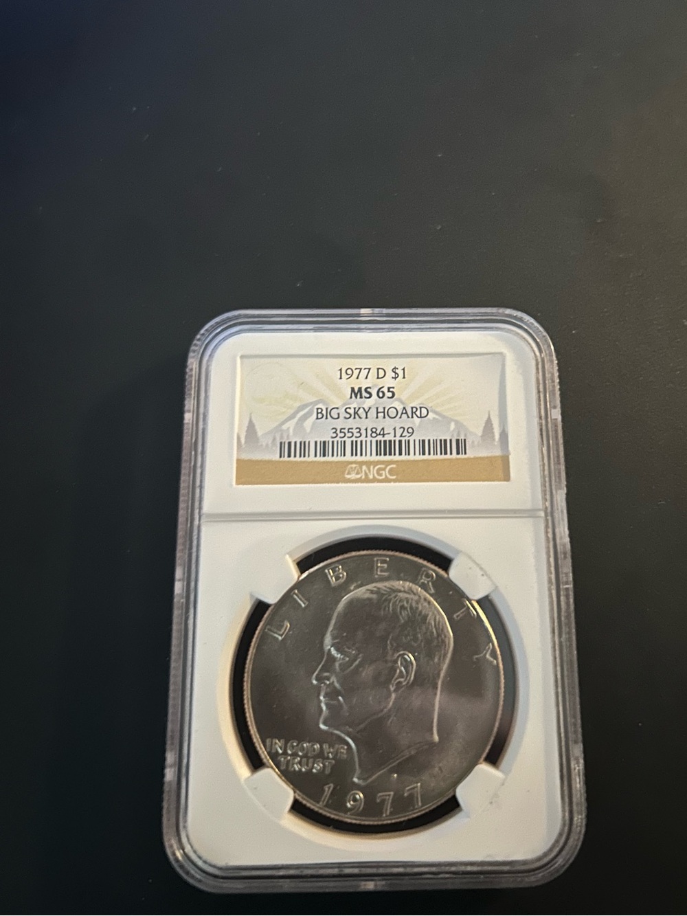 1977-D Eisenhower Ike Dollar NGC MS-65 Big Sky Hoard